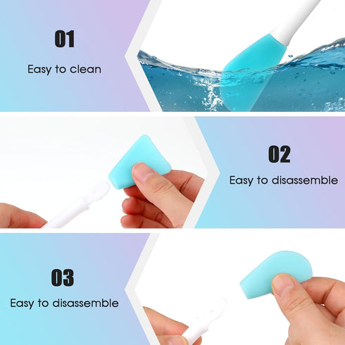 Silicone Face Mask Applicator, 4 PCS Double-End Mask Brushes for Facial Mud Mixing Spatula Soft Makeup Beauty Brush Tools for Apply Skincare Cream...