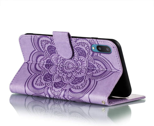 OOPKINS Compatible with Samsung A02 Case PU Leather Mandala Embossed Design Phone Case Flip Notebook Wallet Card Slot Holder Magnetic Stand Cover ...