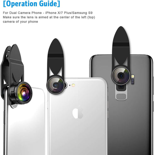 (Newest) Phone Camera Lens, 9 in 1 Lens Kit, Zoom Lens, 0.36X Wide Angle Lens + 0.63X Wide Lens + 15X Macro Lens + 20X Macro Lens + Fisheye Lens +...
