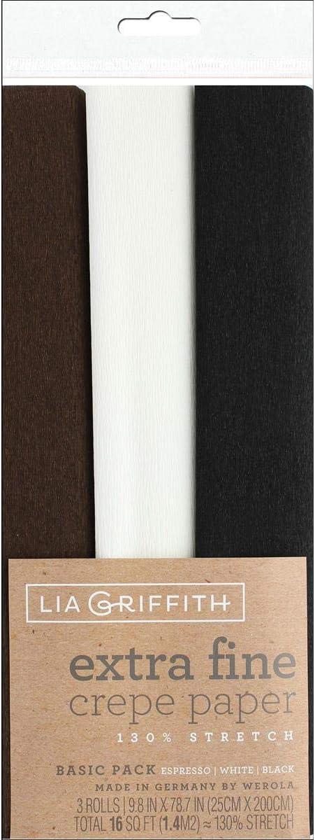 Lia Griffith PLG11030 Extra Fine Crepe Paper, 16 Total Square Feet, Basic Pack, 3 Count...