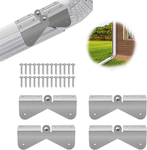 4 Pcs Gutter Extension Hinges, Downspout Gutter Hinge, Downspout Extension Flip-Up Hinge with 26 Screws, Gutter Downspout Extensions Hinge, Easy I...