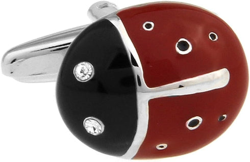 Ladybug Pair Cufflinks in a Presentation Gift Box & Polishing Cloth...