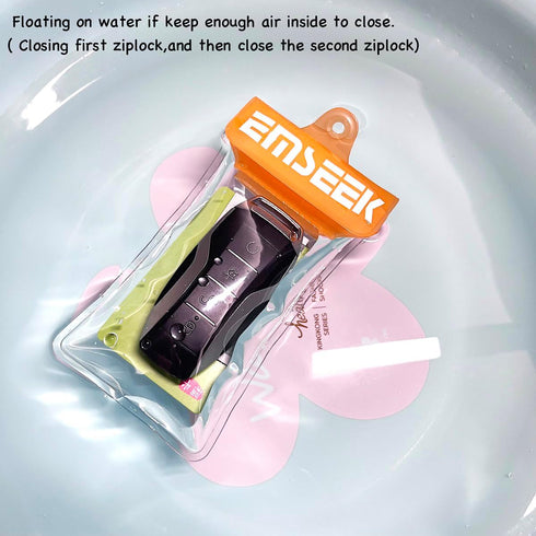 Waterproof Car Key Fob Case Swim Dry Key Shell Bag Surf Wallet Waterproof Holder Pouch for Key ID Credit Card (Orange)...