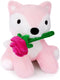 Valentines Day Stuffed Animals, 10inch Valentine Fox Plush with Rose Plush, Cute Fox Pink Stuffed Animal for Valentine's Day Gifts for Kids, Thoug...