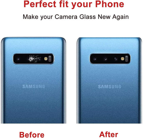 2 Pcs Original Back Rear Camera Lens Glass Replacement for Samsung Galaxy S10 and Samsung Galaxy S10+ Plus with pre-installed adhesive and Reparin...