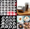 46 Coffee Stencils + 2 Steel Mesh Powder Shaker, Magnoloran Valentine's Day Stencils Cookies Baking Painting Mold Barista Templates for Dessert Cu...
