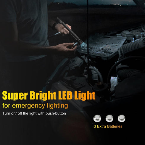 Gifts for Him, Multi-Tool Pen Set (2 Pack) Mens Gifts for Dad/Grandpa/Husband, Cool Gadgets, Unique Mens Dad Gifts, LED Tactical Pen Light for Bir...