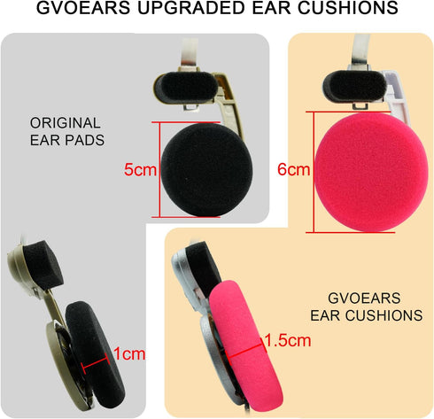 GVOEARS Replacement Earpads Cushion for Koss Portapro Headphones 2 Pairs (Rose+Black)......