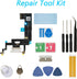 Replacement Charging Port USB Dock Connector Assembly Flex Cable with Tool Kit LCD Adhesive Tape for iPhone XR 6.1 Inch White...