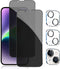 pehael [2+2 Pack iPhone 14 Privacy Screen Protector with Camera Lens Protector Full Coverage Anti-Spy Tempered Glass Film 9H Hardness Upgrade Edge...