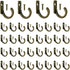 58 Pieces Wall Mounted Hook, Steel Small Coat Hooks, Bronze Single Hanger for Jewelry, Key, Hat, Kitchen Towel Little Hook with Black Screws for F...