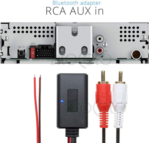Car 12V Aux Bluetooth 5.0 Adapter Module Music Receiver Car kit with 2 RCA Input Aux Audio for Car Radio Stereo Speaker...