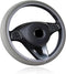 Car Steering Wheel Cover Protector Microfiber Leather, Elastic, Breathable Anti-Slip Odorless, 15 Inches Universal (Gray)...