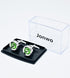 Round Green Crystal Men's Cufflinks In Gift Case Classic Round Silver Crystals Cufflinks for Men Jewelry for Wedding Party Business Birthday Anniv...