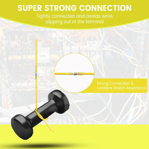 100 PCS Yellow Heat Shrink Butt Connectors,12-10 AWG, Self Soldering Butt Connector, Waterproof Solder Seal Wire Connectors, Butt Splice Wire Term...