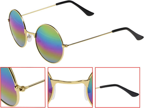 PENTA ANGEL 2Pcs Colored Round Retro Sunglasses...