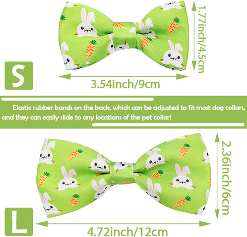 PET SHOW 10pcs Easter Day Small Dog Bow Ties for Medium Dogs Puppies Rabbit Cat Detachable Bowties with Elastic Bands Attach to Collar Pet Groomin...