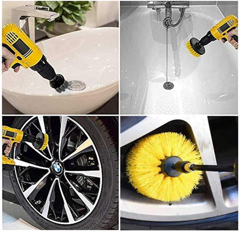 Drill Brush Power Scrubber Cleaning Brush Extended Long Attachment Set All Purpose Drill Scrub Brushes Kit for Grout, Floor, Tub, Shower, Tile, Ba...