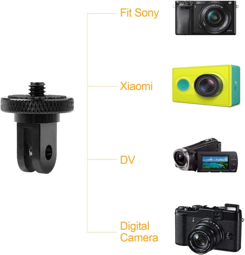 ChromLives Tripod Adapter Mount, Adapter Screw 1/4"-20 Camera Mount 1 4 Compatible with Gopro Hero 11 10 9 8 7 5 6 4 3 with Thumb Screw for Mounti...