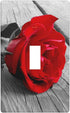 Red Rose Wall Plate 1 Gang Single Toggle Decorative Light Switch Cover Modern Abstract Switch Plate Cover for Bedroom Kitchen Decor Wooden Board G...