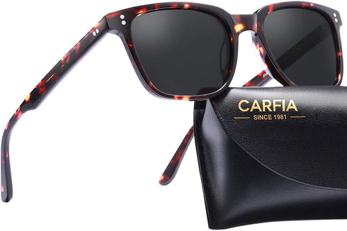 CARFIA Polarized Men's Sunglasses UV400 Protection for Driving Fishing Cool Man Acetate Shades CA5354L...