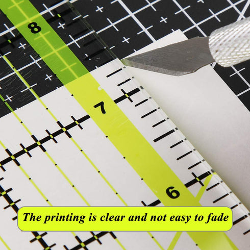 UOOU Quilting Ruler(12.5"X12.5"), Square Quilting Rulers Fabric Cutting Ruler Acrylic Quilters Rulers Clear Mark for Easy Precision Cutting and Cr...