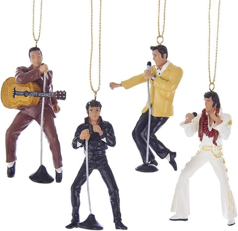 Kurt Adler 2.5-Inch Resin Elvis Presley 4-Piece Ornament Gift Set...