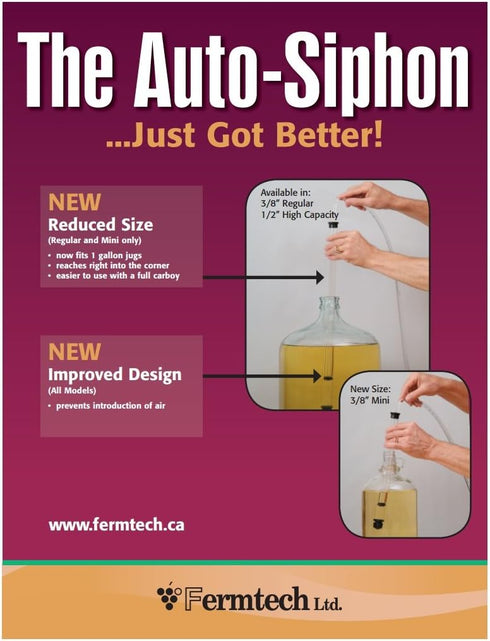 Fermtech Mini 14" Long Deluxe Siphoning Kit – Complete Home Brewing Equipment for Beer, Wine, Mead, and Craft Brew Making; Includes Auto Siphon Pu...