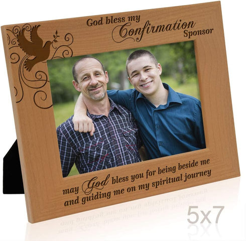 KATE POSH - God Bless My Confirmation Sponsor - May God Bless You for Being Beside me and Guiding me on My Spiritual Journey - Picture Frame (5x7 ...