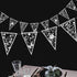 Cheerland 4 Pcs White Floral Lace Pennant Banner Triangle Bunting Garland Wedding Decoration Bridal Shower Decorations Anniversary Baby Baptisim D...
