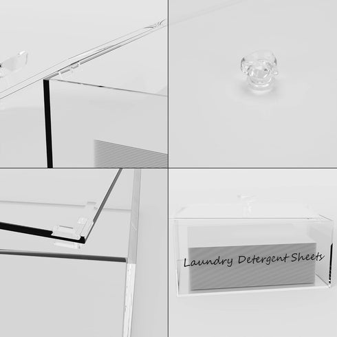 Acrylic Laundry Detergent Sheets Dispenser with Lid, Laundry Detergent Sheets, Storage Box for Laundry Laundry Storage Containers and Decor...