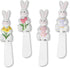 Easter Bunny Cheese Spreaders, Hand-Painted Resin Handles with Stainless Steel Blades for Spreading Cream Cheese, Butter, and Jam, Assorted Design...