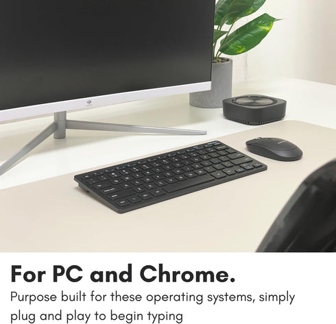 Macally 2.4G Small Wireless Keyboard - Ergonomic & Comfortable Computer Keyboard - Ultra Slim Compact Keyboard for Laptop or Windows PC, Tablet, T...