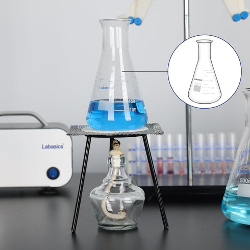 Glass Wide Mouth Erlenmeyer Flask, Borosilicate Glass Erlenmeyer Flask with Heavy Duty Rim, 250 ml Capacity (Pack of 1)...