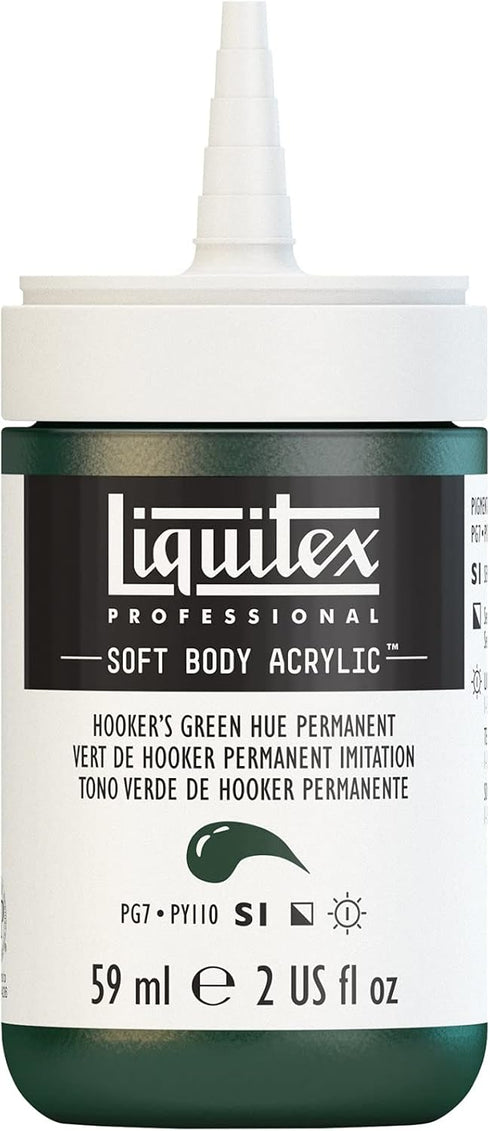 Liquitex Professional Soft Body Acrylic Paint, 59ml (2-oz) Bottle, Hooker's Green Hue Permanent...