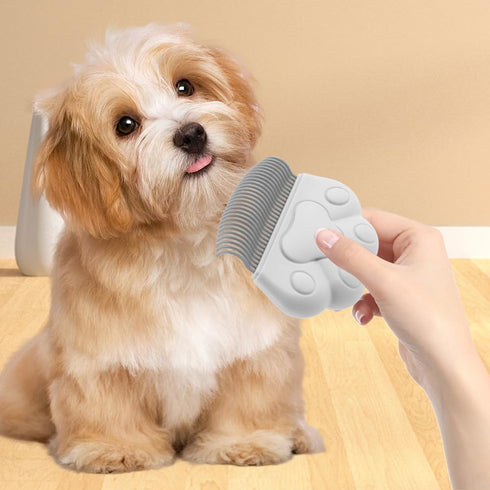 Dog Bath Brush, Dog Scrubber for Bath, Portable Dog Shampoo Brush with 2 Brush Heads, Dog Grooming Brush Pet Shampoo Massage Dispenser brush for L...