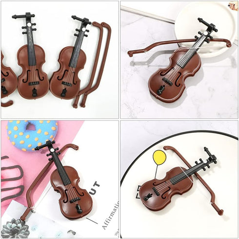 BESTOYARD 20 Sets Miniature Violin Tiny Violin Mini Musical Instrument Miniature Violin Model Dollhouse Furniture Crafts Ornament for Dollhouse Fa...