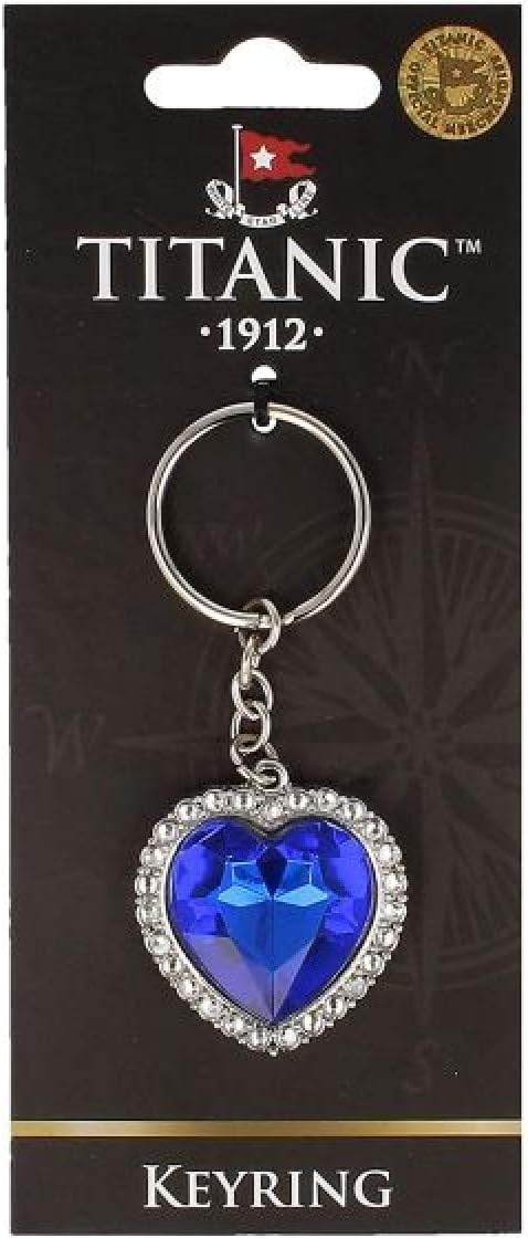 Shamrock Gift Co Titanic Heart of the Ocean Keyring, Silver/Blue...