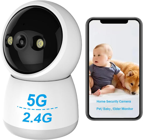 Indoor Security Camera 2K, 3MP Pet Camera with Phone App, WiFi 2.4GHz/5G Home Security Camera Pan Tilt with Night Vision, 24/7, 2-Way Talk, Motion...