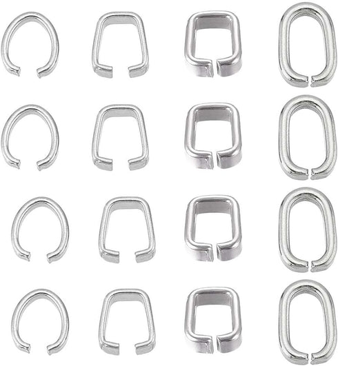 SUNNYCLUE 1 Box 120Pcs Pendant Clasp Pinch Clasp Bails 304 Stainless Steel Pinch Bails Pendant Clasp Bail Connector Pendant Clasps Jewelry Finding...