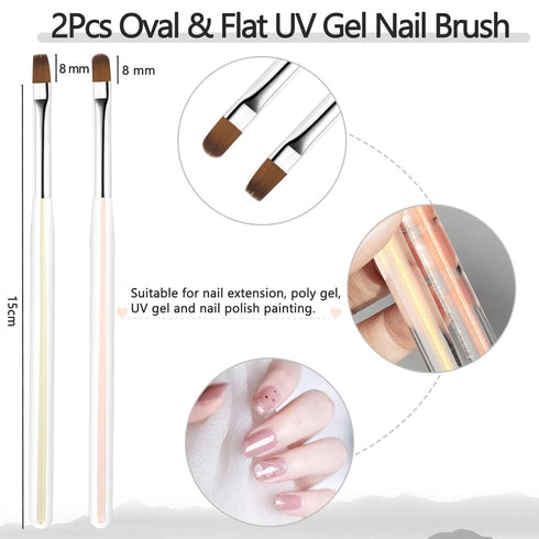 BQAN 5pc Nail Art Brushes Nail Ombre Brush Nail Design Painting Brushes UV Gel Nail Brush Professional Nail Art Design Brushes set...
