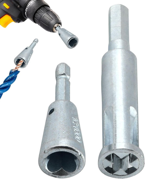 2pcs Wire Twisting Tool Wire Twisters Wire Connector 2-5 Way Wire Stripper Tool Wire Nut Twisters Hex Shank Cable Wire Stripper for Electrical Pow...