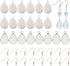 UNICRAFTALE 50 Sets Stainless Steel Earring Hooks with Drop Pendants Bezels DIY Bezel Earring Making Kits Ear Wires with Teardrop Pendant Cabochon...