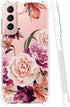 Case for Galaxy S21 FE 5G, Samsung S21 FE 5G Case for Girls Women, Clear Floral Soft Flexible TPU Slim Phone Protective Case Cover for Samsung Gal...