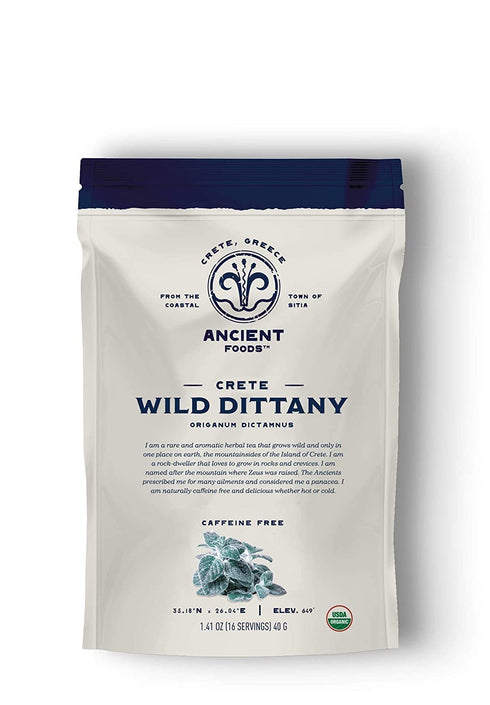 Ancient Foods Organic Wild Dittany Tea – Loose Leaf Dittany Greek Mountain Tea, Organic and Caffeine Free (40g)...
