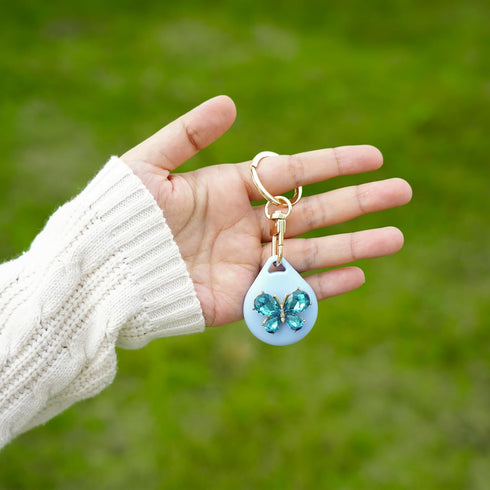 Cute Airtag Necklace Holder for Kids Girls, 2 Pack Butterfly Case Cover for Apple Airtag......