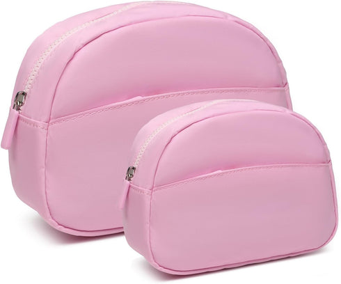 Eslcorri Small Makeup Bag Set of 2, Travel Cosmetic Bag Toiletry Purse for Women, Cute Zipper Pouch Skincare Storage Make Up Organizer Roomy Penci...