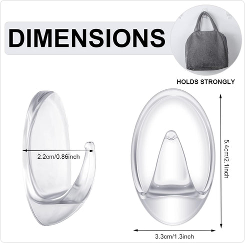 Blulu 12 Pieces Clear Adhesive Hooks for Hanging Medium Damage Free Indoor Strips Utility Waterproof Wall Hooks with 15 Pieces Self-Adhesive Tapes...