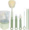 Silicone Baby Bottle Brush Set, includes Baby Bottle Brush, Nipple Brush, Straw Brush, Spout Brush, Drying Rack and Storage Box, Portable and Trav...