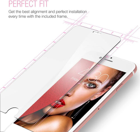 3-Pack Tempered Glass Screen Protector Compatible for iPhone 8 Plus, iPhone 7 Plus, Case Friendly Glass Film with Easy Installing Alignment Tray, ...